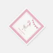 Serviette En Papier Soignée Goose rose Fille Anniversaire (Coin)