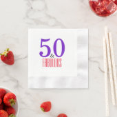 Serviette En Papier Soigneusement 50ème et fabuleuse fête (En situation)