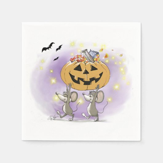 Serviette En Papier Soins Citrouilles d'Halloween pour Mic & Mac (Devant)