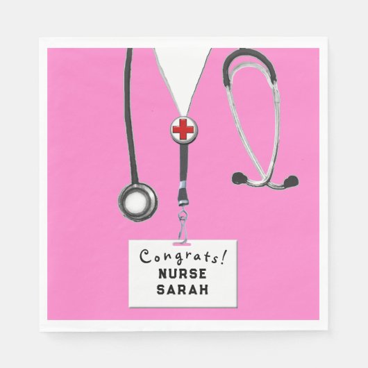 Serviette En Papier Soins infirmiers - Fête des diplômés de l'école (Devant)