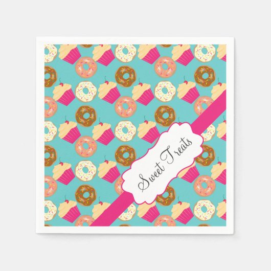 Serviette En Papier Soins sucrés, beignets et petits gâteaux (Devant)