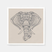 Serviette En Papier Soirée à thème africaine pour éléphants (Devant)