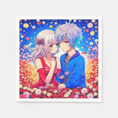 Serviette En Papier Soirée à thème Saint-Valentin (Devant)