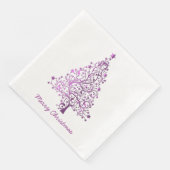 Serviette En Papier Soirée Arbre de Noël Rose Soirée Élégante (Coin)