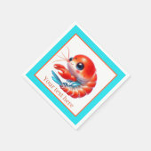 Serviette En Papier Soirée aux crevettes de plage (Coin)