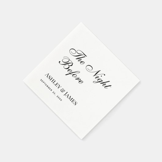 Serviette En Papier Soirée avant Noir & Blanc Dîner simple de répétiti (Coin)