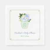 Serviette En Papier Soirée Baby shower vert blanc vert (Devant)