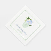 Serviette En Papier Soirée Baby shower vert blanc vert (Coin)
