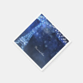 Serviette En Papier Soirée Bleue Nuit enchantée à Paris Tour Eiffel (Coin)