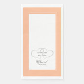 Serviette En Papier Soirée Calligraphie Mariage Peach White Dinner (Devant)