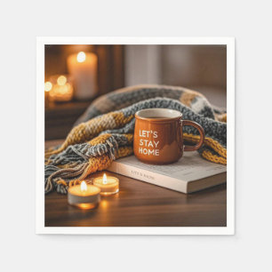 Serviette En Papier Soirée chaude et cosy éclairée aux bougies