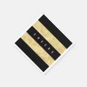 Serviette En Papier Soirée Chic Gold Foil Black Stripes Fête (Coin)