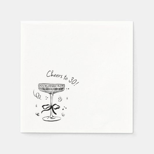 Serviette En Papier Soirée Cocktail de 30 ans (Devant)