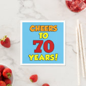 Serviette En Papier Soirée Colorée De 70 Ans (En situation)