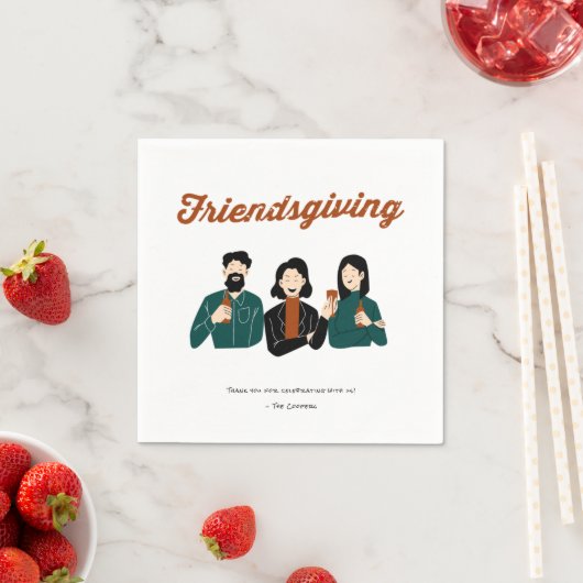 Serviette En Papier Soirée d'Ami Thanksgiving Friendsgiving Friendsgiv (En situation)