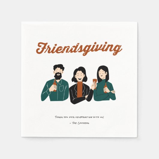Serviette En Papier Soirée d'Ami Thanksgiving Friendsgiving Friendsgiv (Devant)