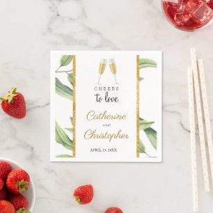 Serviette En Papier Soirée d'amour Champagne Green