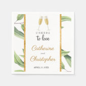 Serviette En Papier Soirée d'amour Champagne Green (Devant)
