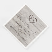 Serviette En Papier Soirée d'amour sculpté Mariage rustique dîner de m (Coin)