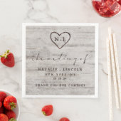 Serviette En Papier Soirée d'amour sculpté Mariage rustique dîner de m (En situation)
