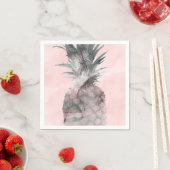 Serviette En Papier Soirée d'ananas rose Gold Pink Tropical (En situation)
