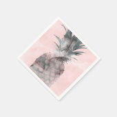 Serviette En Papier Soirée d'ananas rose Gold Pink Tropical (Coin)