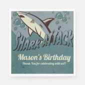 Serviette En Papier Soirée d'anniversaire à thème Retro Shark (Devant)