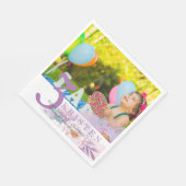 Serviette En Papier Soirée d'anniversaire avec une élégante floraison  (Coin)