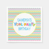 Serviette En Papier Soirée d'anniversaire de la fête de la piscine de  (Devant)