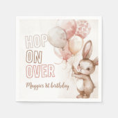 Serviette En Papier Soirée d'anniversaire de la fille Bunny mignonne (Devant)