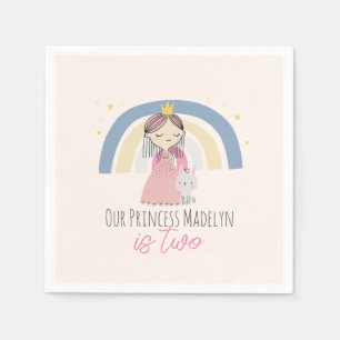 Serviette En Papier Soirée d'anniversaire de la mignonne princesse