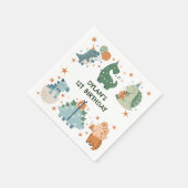 Serviette En Papier Soirée d'anniversaire de la petite Dinosaure (Coin)