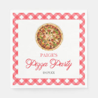 Soirée d'Anniversaire de la Pizza Rouge moderne et