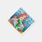 Serviette En Papier Soirée d'anniversaire de la sirène de mer (Coin)