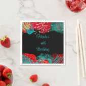 Serviette En Papier Soirée d'anniversaire de l'alcool rouge (En situation)