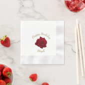 Serviette En Papier Soirée d'anniversaire de l'élégante Rose rouge (En situation)