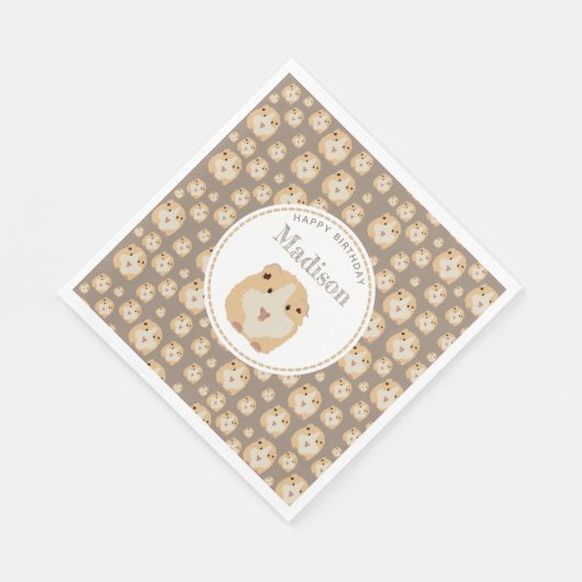 Serviette En Papier Soirée d'anniversaire de Motif de hamster mand per (Coin)