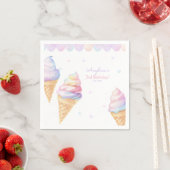 Serviette En Papier Soirée d'anniversaire de Napkins avec crème glacée (En situation)