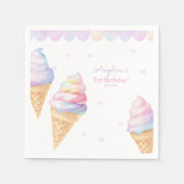 Serviette En Papier Soirée d'anniversaire de Napkins avec crème glacée (Devant)