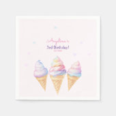 Serviette En Papier Soirée d'anniversaire de Napkins avec crème glacée (Devant)