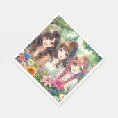 Serviette En Papier Soirée d'Anniversaire des filles d'Anime mignonne (Coin)