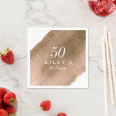 Serviette En Papier Soirée d'Anniversaire en or métallique (En situation)