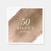 Serviette En Papier Soirée d'Anniversaire en or métallique (Devant)