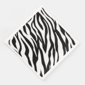 Serviette En Papier Soirée d'anniversaire en safari imprimé noir blanc (Coin)