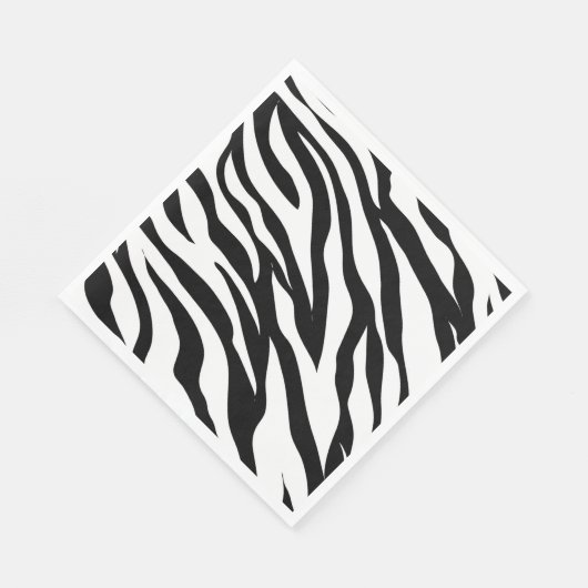 Serviette En Papier Soirée d'anniversaire en safari imprimé noir blanc (Coin)