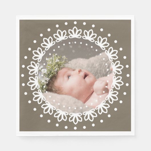 Serviette En Papier Soirée d'anniversaire marron (Devant)