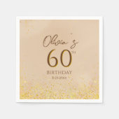 Serviette En Papier Soirée d'Anniversaire Or (Devant)