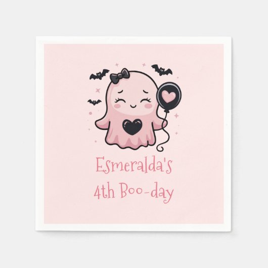 Serviette En Papier Soirée d'anniversaire pour le Fantôme d'Halloween  (Devant)