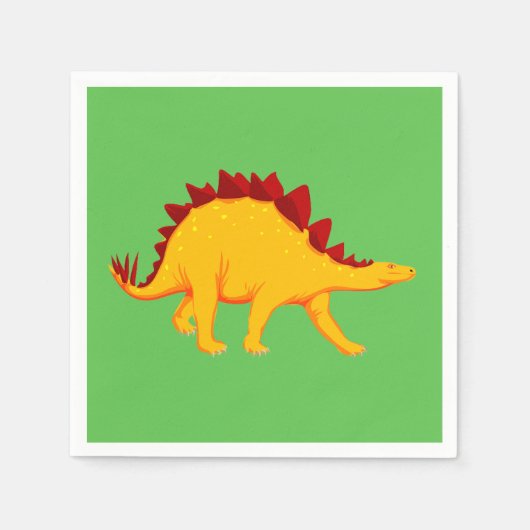 Serviette En Papier Soirée d'anniversaire sur le thème du dinosaure (Devant)