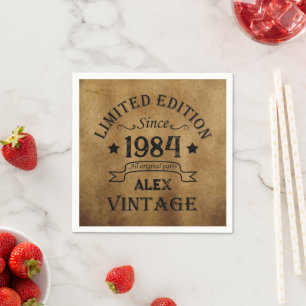 Serviette En Papier Soirée de 40 ans vintage personnalisée